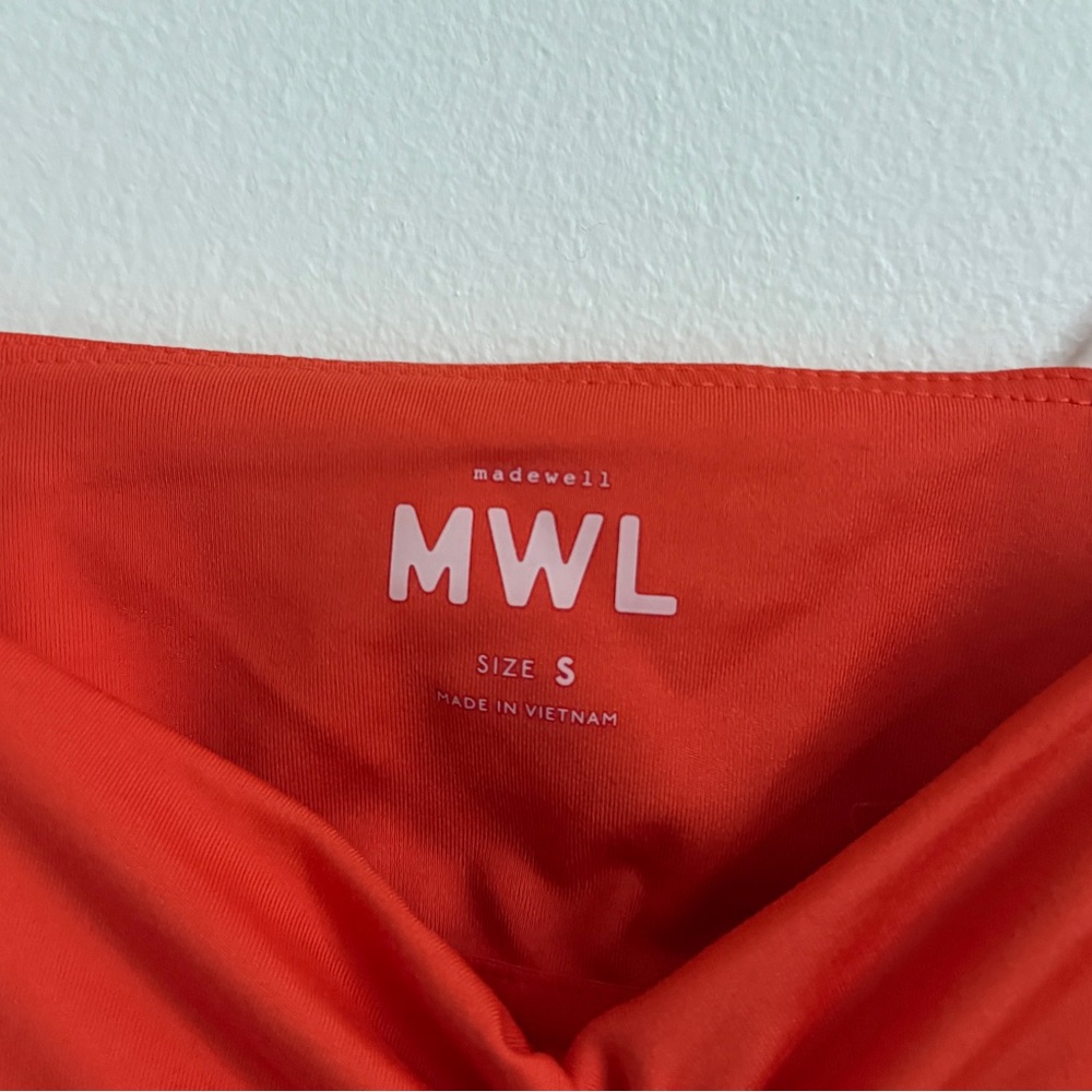 Madewell Flex Sweetheart Crop Tank Top Brilliant Tangerine size small NL307 - Picture 4 of 5